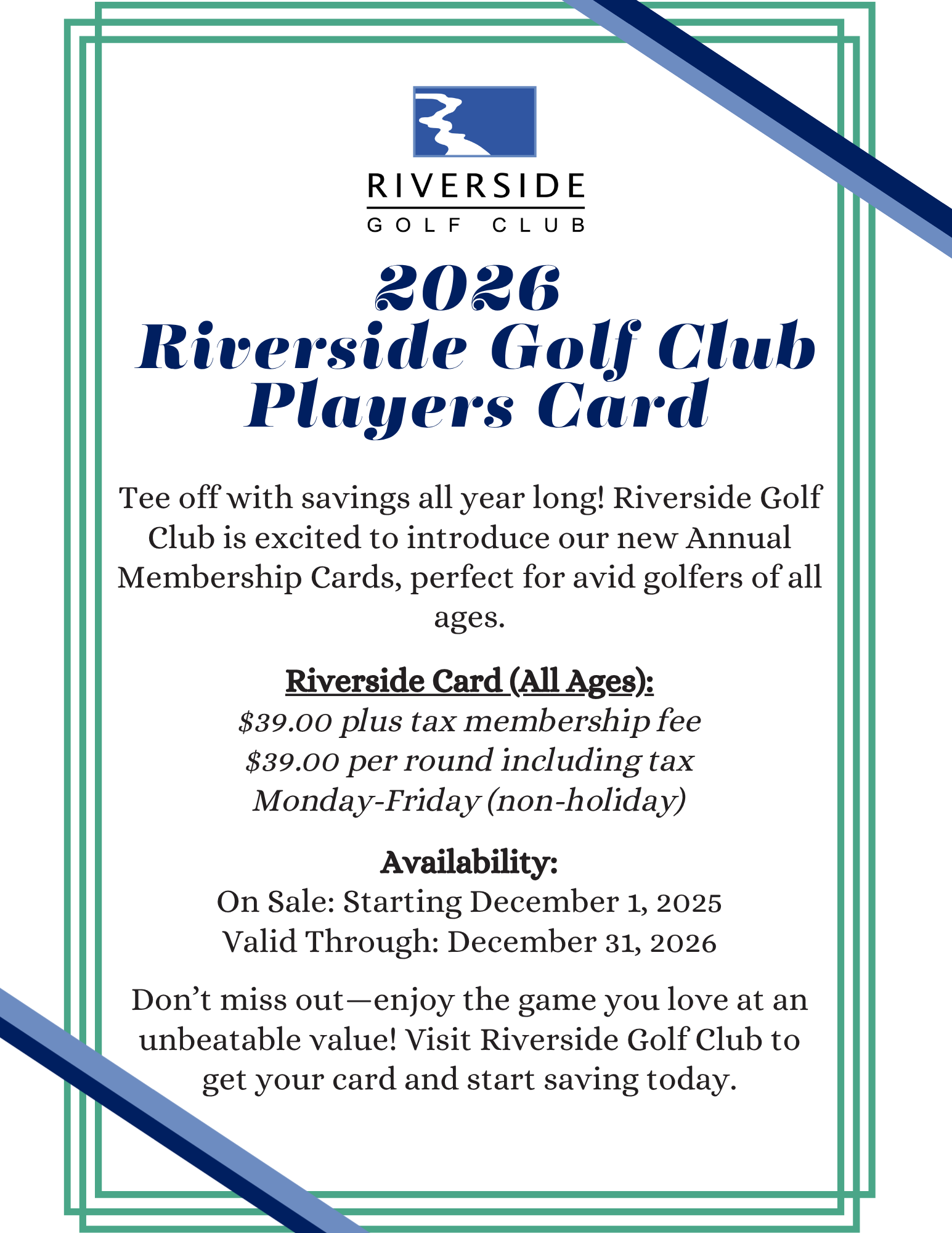 Players Card Riverside TX Flyer